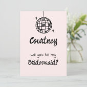 Pastel Penmanship Bridesmaid Einladung Blush (Stehend Vorderseite)