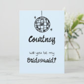 Pastel Penmanship Bridesmaid Einladung Cloud Blue (Stehend Vorderseite)