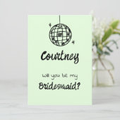 Pastel Penmanship Bridesmaid Einladung Pale Fern (Stehend Vorderseite)