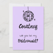 Pastel Penmanship Bridesmaid Invitation Lavender Einladung (Vorderseite)