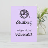 Pastel Penmanship Bridesmaid Invitation Lavender Einladung (Stehend Vorderseite)