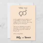 Pastel Penmanship Danke Card Apricot Einladung (Vorderseite)