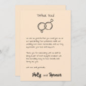 Pastel Penmanship Danke Card Apricot Einladung (Vorne/Hinten)