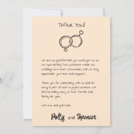 Pastel Penmanship Danke Card Apricot Einladung