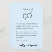 Pastel Penmanship Danke Card Cloud Blue Einladung (Vorne/Hinten)