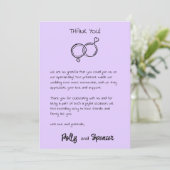 Pastel Penmanship Danke Card Lavender Einladung (Stehend Vorderseite)