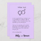 Pastel Penmanship Danke Card Lavender Einladung (Vorne/Hinten)