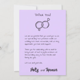 Pastel Penmanship Danke Card Lavender Einladung