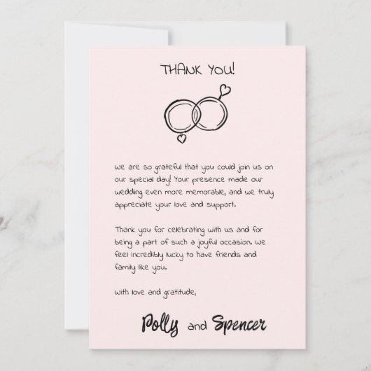 Pastel Penmanship Danke, dass die Karte blush (Vorderseite)