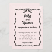Pastel Penmanship Hochzeit Einladung Blush (Vorne/Hinten)