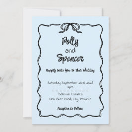 Pastel Penmanship Hochzeit Einladung Cloud Blue