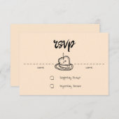 Pastel Penmanship RSVP Card Apricot (Vorne/Hinten)