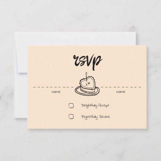 Pastel Penmanship RSVP Card Apricot Karte (Vorderseite)