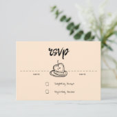 Pastel Penmanship RSVP Card Apricot Karte (Stehend Vorderseite)