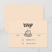 Pastel Penmanship RSVP Card Apricot Karte (Vorne/Hinten)