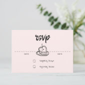 Pastel Penmanship RSVP Card Blush (Stehend Vorderseite)