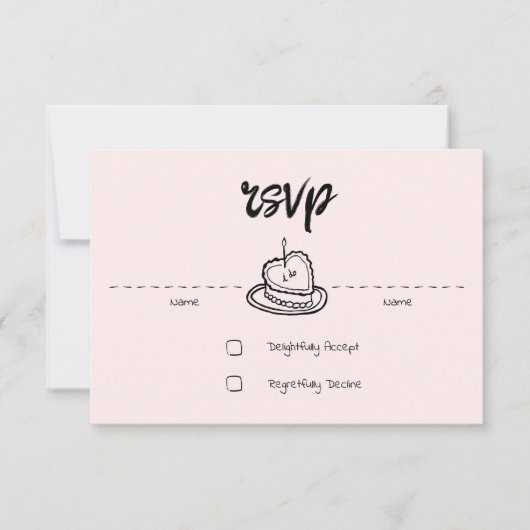 Pastel Penmanship RSVP Card Blush Karte (Vorderseite)