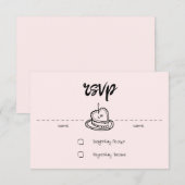 Pastel Penmanship RSVP Card Blush Karte (Vorne/Hinten)