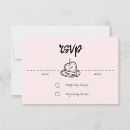 Pastel Penmanship RSVP Card Blush Karte