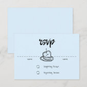 Pastel Penmanship RSVP Card Cloud Blue Karte (Vorne/Hinten)