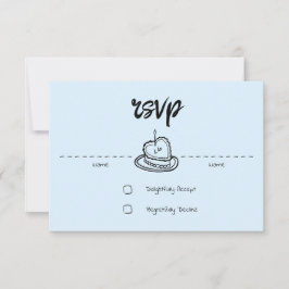 Pastel Penmanship RSVP Card Cloud Blue Karte