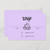 Pastel Penmanship RSVP Card Lavendel (Vorne/Hinten)