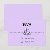 Pastel Penmanship RSVP Card Lavendel Karte (Vorne/Hinten)