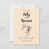 Pastel Penmanship Save the Date Apricot (Vorderseite)