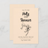 Pastel Penmanship Save the Date Apricot (Vorne/Hinten)