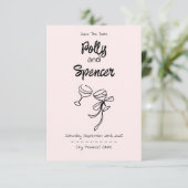 Pastel Penmanship Save the Date Blush (Stehend Vorderseite)