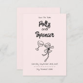 Pastel Penmanship Save the Date Blush (Vorne/Hinten)