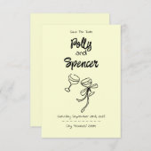 Pastel Penmanship Save the Date Buttercreme (Vorne/Hinten)