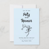 Pastel Penmanship Save the Date Cloud Blue (Vorderseite)