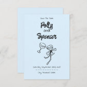 Pastel Penmanship Save the Date Cloud Blue (Vorne/Hinten)