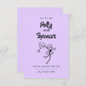 Pastel Penmanship Save the Date Lavender (Vorne/Hinten)