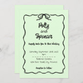 Pastel Penmanship Wedding Einladung Pale Fern (Vorne/Hinten)