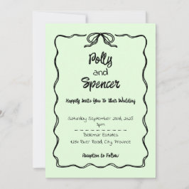Pastel Penmanship Wedding Einladung Pale Fern