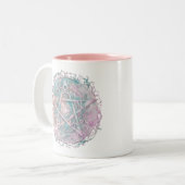 Pastel Pentagram Pagan Wiccan Witchcraft Halloween Zweifarbige Tasse (Vorderseite Links)