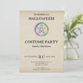 Pastel Pentagram Vintag Halloween Einladung (Stehend Vorderseite)