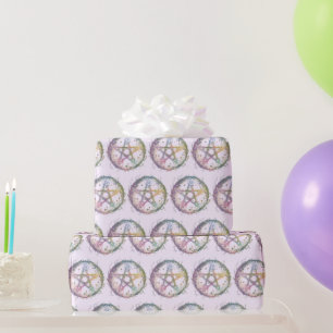 Pastel Pentagram Witchcraft Light Lila Halloween Geschenkpapier