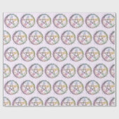 Pastel Pentagram Witchcraft Light Lila Halloween Geschenkpapier (Flach)