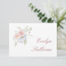 Pastel Peonies Flat Platzkarte