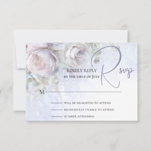 Pastel Peonies Floral RSVP Karte (Vorderseite)