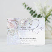 Pastel Peonies Floral RSVP Karte (Stehend Vorderseite)