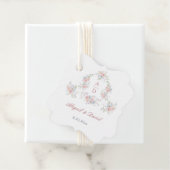 Pastel Peonies Rahmen Hochzeitsmonogramme Geschenkanhänger (Beispiel)