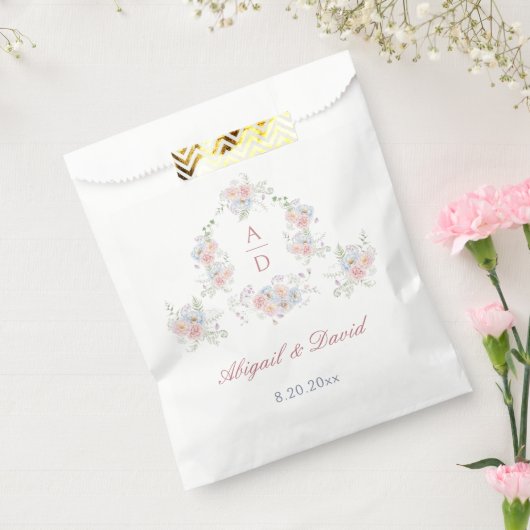 Pastel Peonies Rahmen Hochzeitsmonogramme Geschenktütchen (Versiegelt)