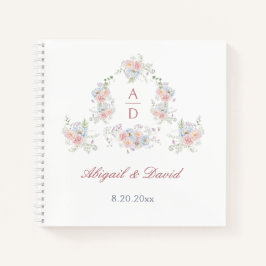 Pastel Peonies Rahmen Wedding Gästebuch Notizblock