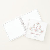 Pastel Peonies Rahmen Wedding Gästebuch Notizblock (Innenseite)