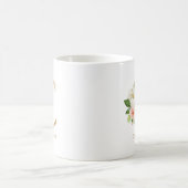 Pastel Peony Floral Letter C Gold Foil Monogramm Kaffeetasse (Mittel)