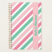 Pastel Peppermint Candy Stripes Summer Planer (Vorderseite)